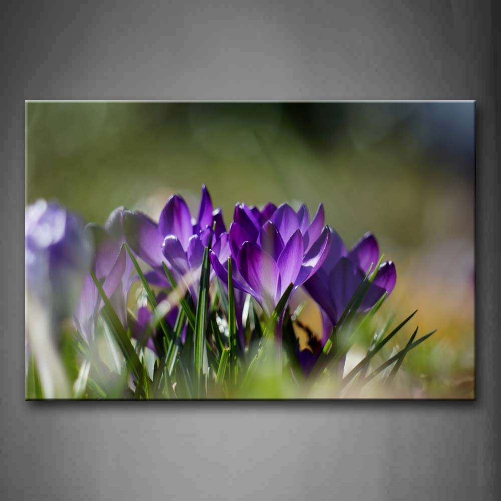 Pink Purple Flowers With Green Leaves Wall Art Painting Pictures Print On Canvas Flower The Picture For Home Modern Decoration 