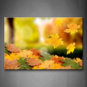Yellow Orange Fresh Fallen Maple Leaves  Wall Art Painting The Picture Print On Canvas Botanical Pictures For Home Decor Decoration Gift 