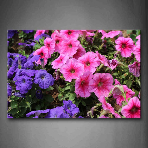 Pink Alternate With Purple Flowers Wall Art Painting Pictures Print On Canvas Flower The Picture For Home Modern Decoration 