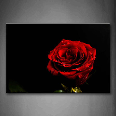 Red Water Drops On The Rose Wall Art Painting Pictures Print On Canvas Flower The Picture For Home Modern Decoration 