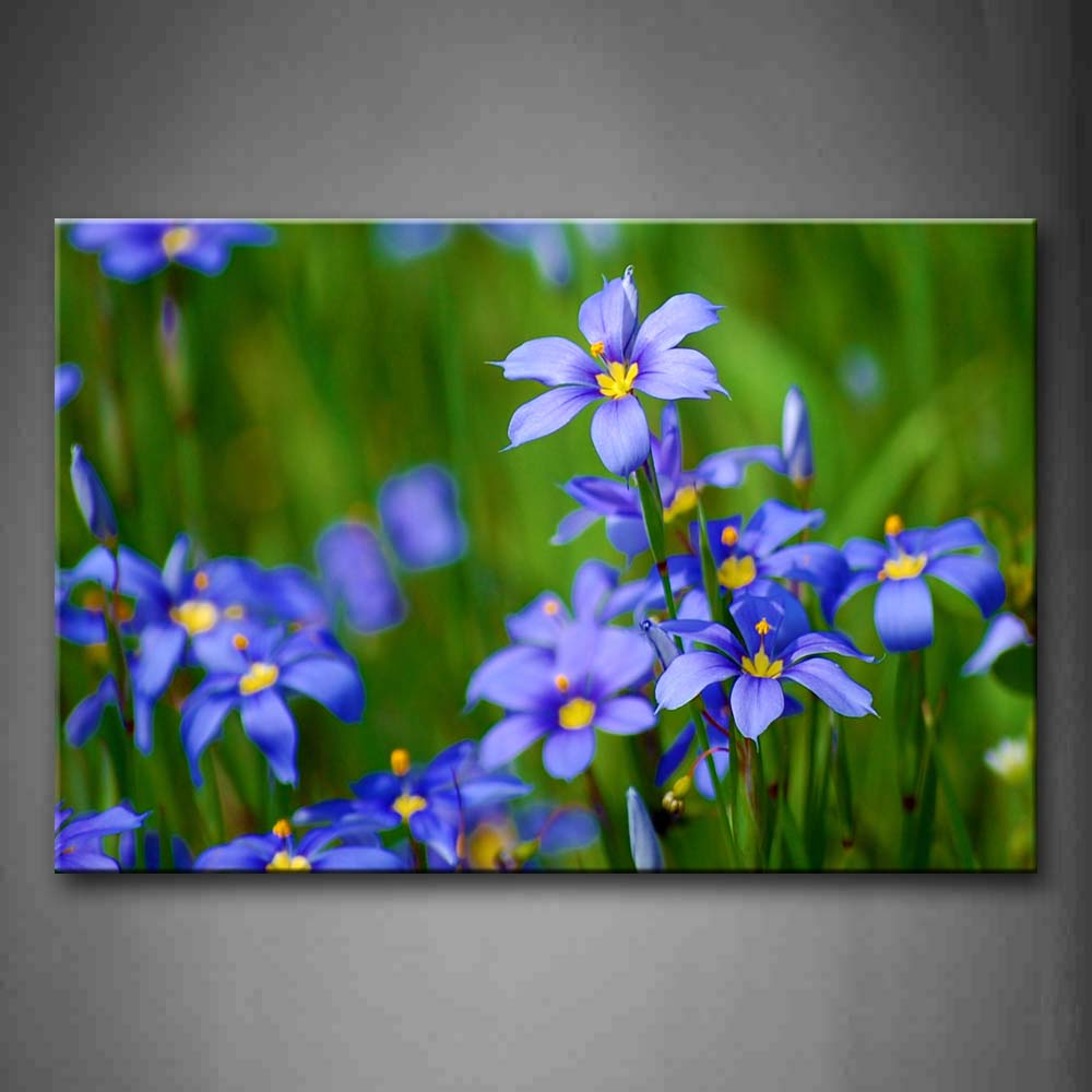 Little Blue Flowers Wall Art Painting The Picture Print On Canvas Flower Pictures For Home Decor Decoration Gift 