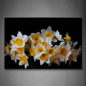 White Daffodil Heart In Yellow Wall Art Painting The Picture Print On Canvas Flower Pictures For Home Decor Decoration Gift 