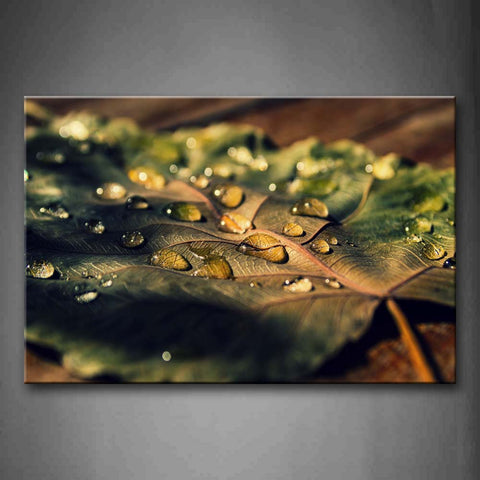 Small Water Drops On Leaf Wall Art Painting The Picture Print On Canvas Botanical Pictures For Home Decor Decoration Gift 