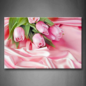 Pink Flowers On Pink Cloth Wall Art Painting Pictures Print On Canvas Flower The Picture For Home Modern Decoration 