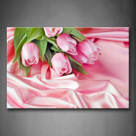 Pink Flowers On Pink Cloth Wall Art Painting Pictures Print On Canvas Flower The Picture For Home Modern Decoration 