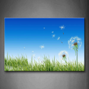 Dandelion Fly In Blue Sky In Bushes Wall Art Painting Pictures Print On Canvas Botanical The Picture For Home Modern Decoration 