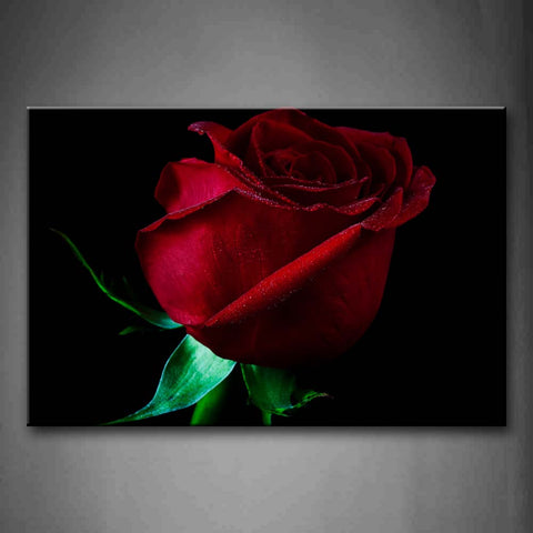 Red Rose With Green Leaf Wall Art Painting Pictures Print On Canvas Flower The Picture For Home Modern Decoration 