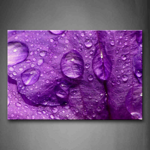 Water Drop On Purple Leaf Wall Art Painting Pictures Print On Canvas Flower The Picture For Home Modern Decoration 