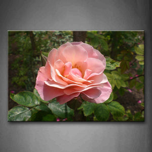 Pink Rose With Green Leaf Wall Art Painting The Picture Print On Canvas Flower Pictures For Home Decor Decoration Gift 