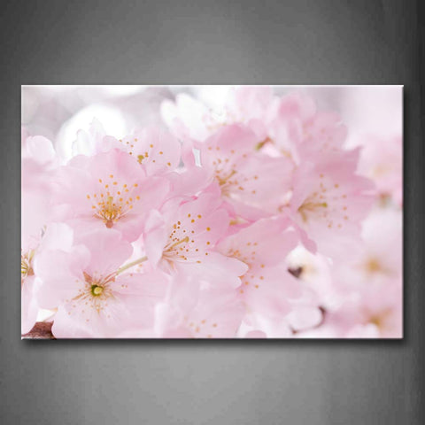 Pink Flower With Yellow Stamen Wall Art Painting The Picture Print On Canvas Flower Pictures For Home Decor Decoration Gift 