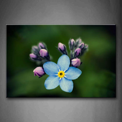 Blue Flower With Purple Bud Wall Art Painting Pictures Print On Canvas Flower The Picture For Home Modern Decoration 
