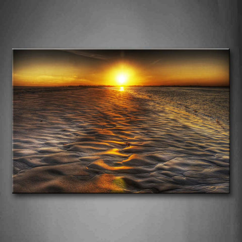 Beach Reflection Sunlight At Sunset Wall Art Painting Pictures Print On Canvas Seascape The Picture For Home Modern Decoration 