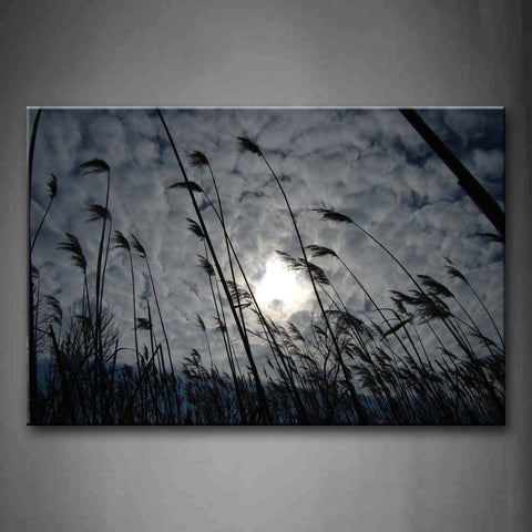 Black And White Sunbeam Surrounded Cloud  Bushes Wall Art Painting Pictures Print On Canvas Flower The Picture For Home Modern Decoration 