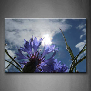 Blue Flower Petal With Sunlight Wall Art Painting The Picture Print On Canvas Flower Pictures For Home Decor Decoration Gift 