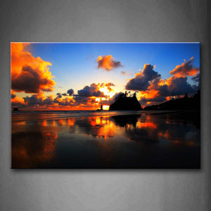 Sea Reflection Colorful Cloud At Sunset Wall Art Painting The Picture Print On Canvas Seascape Pictures For Home Decor Decoration Gift 