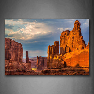 Yellow Orange Canyon With Bright Sunlight Wall Art Painting The Picture Print On Canvas Landscape Pictures For Home Decor Decoration Gift 