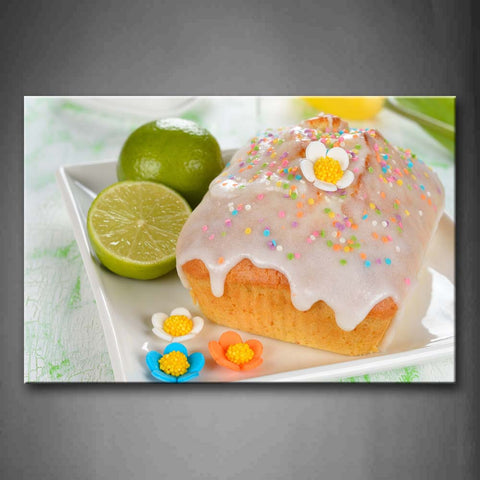 Baking Cake With Green Lemon Wall Art Painting Pictures Print On Canvas Food The Picture For Home Modern Decoration 