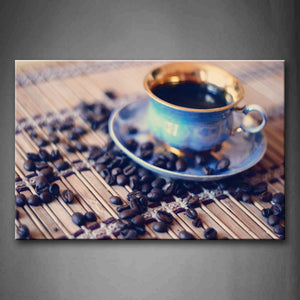 Black Coffee In Blue Cup Wall Art Painting The Picture Print On Canvas Food Pictures For Home Decor Decoration Gift 