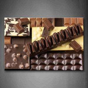 Brown And White Various Chocolate Wall Art Painting Pictures Print On Canvas Food The Picture For Home Modern Decoration 