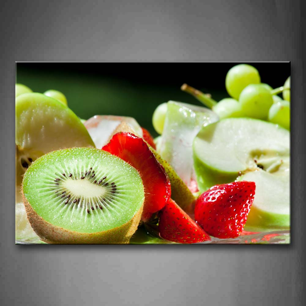 Kiwi And Strawberry Apple Grape Wall Art Painting Pictures Print On Canvas Food The Picture For Home Modern Decoration 