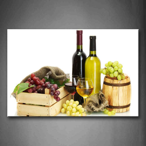 Colorful Grape And Wine  Wall Art Painting Pictures Print On Canvas Food The Picture For Home Modern Decoration 