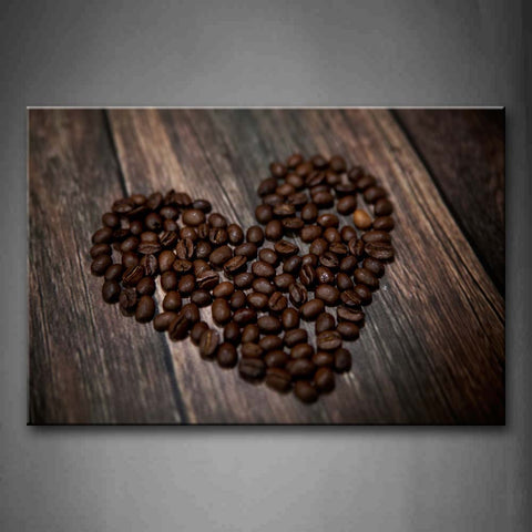 Brown Coffee Heart-Shaped Wall Art Painting The Picture Print On Canvas Food Pictures For Home Decor Decoration Gift 