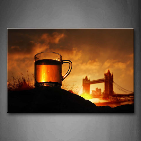 Brown Tea With Tower Bridge At Sunset Wall Art Painting The Picture Print On Canvas Food Pictures For Home Decor Decoration Gift 