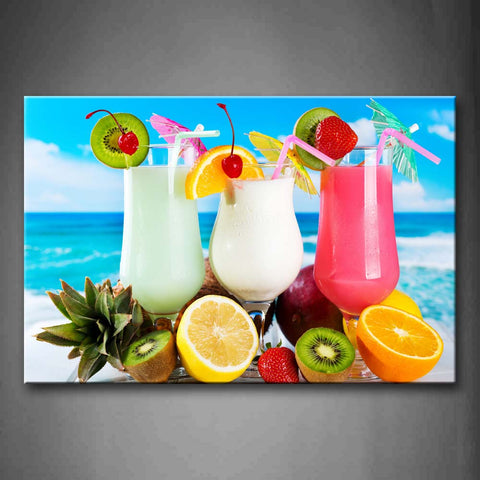 Colorful Cocktail And Fruit Wall Art Painting Pictures Print On Canvas Food The Picture For Home Modern Decoration 