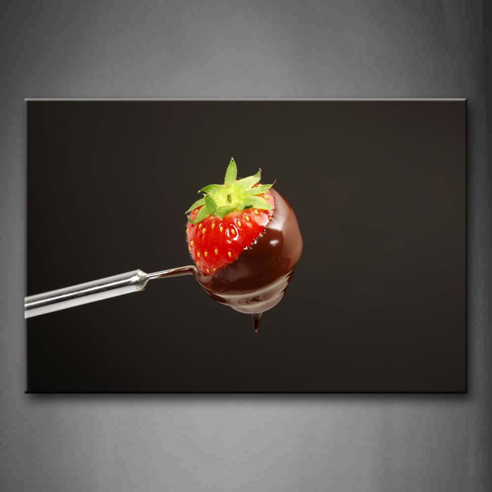 Red Strawberry With Chocolate Wall Art Painting The Picture Print On Canvas Food Pictures For Home Decor Decoration Gift 