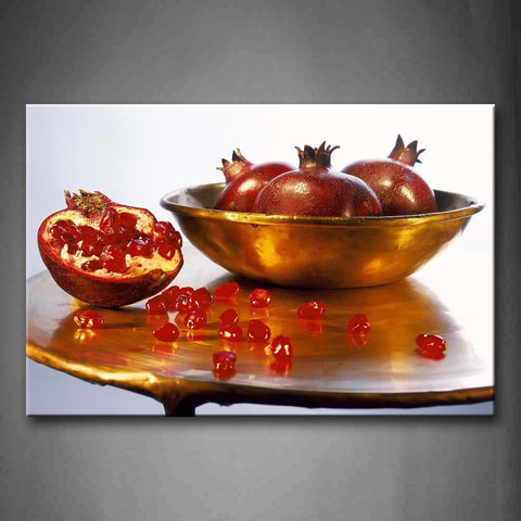 Deep Red Pomegranate Wall Art Painting The Picture Print On Canvas Food Pictures For Home Decor Decoration Gift 