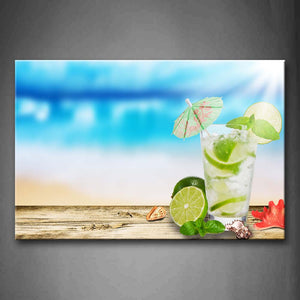 Cocktail With Lemon And Sunlight Wall Art Painting Pictures Print On Canvas Food The Picture For Home Modern Decoration 