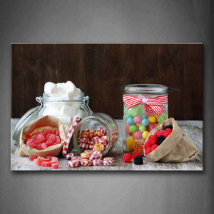 Colorful Candy In Bag And Cup Wall Art Painting The Picture Print On Canvas Food Pictures For Home Decor Decoration Gift 