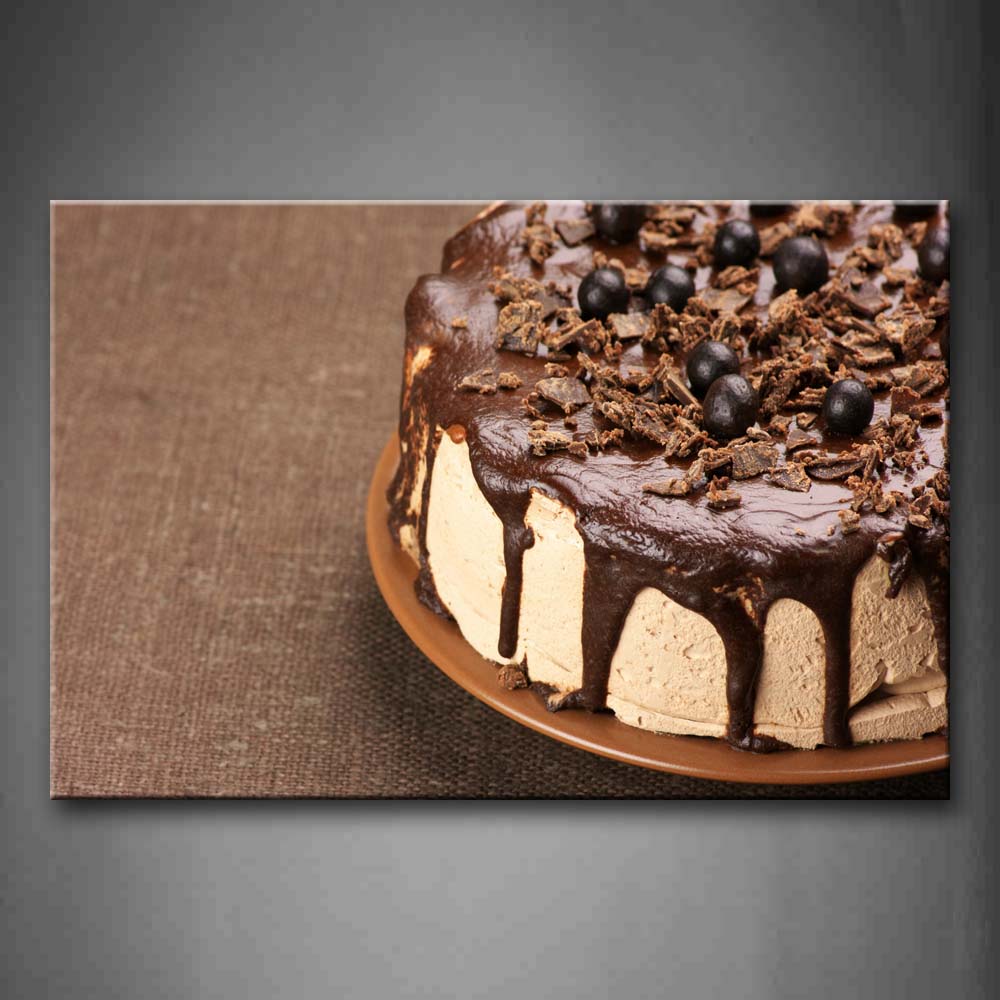 Brown Cake With Chocolate  Wall Art Painting The Picture Print On Canvas Food Pictures For Home Decor Decoration Gift 