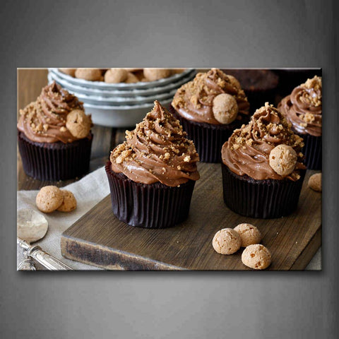 Brown Cupcake Wall Art Painting Pictures Print On Canvas Food The Picture For Home Modern Decoration 