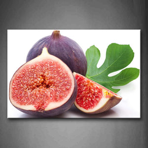 Fig Red Pulp With Green Leaf Wall Art Painting Pictures Print On Canvas Food The Picture For Home Modern Decoration 