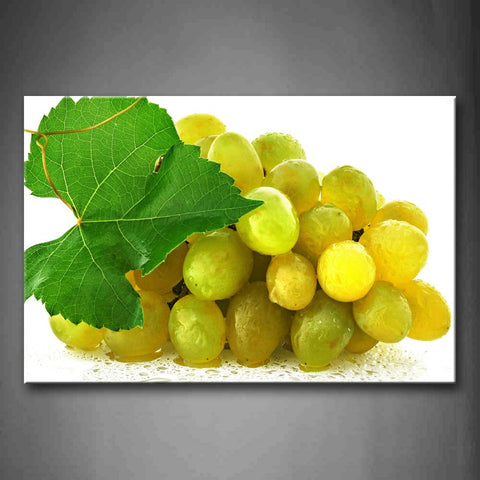 Yellow Orange Grapes And Green Leaf Wall Art Painting The Picture Print On Canvas Food Pictures For Home Decor Decoration Gift 