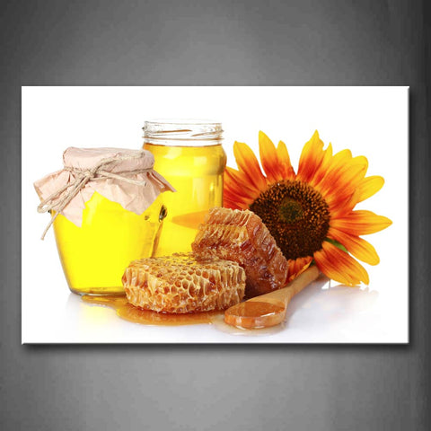 Golden Honey And Sunflower Wall Art Painting Pictures Print On Canvas Food The Picture For Home Modern Decoration 