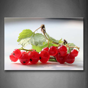 Red Currant With Green Leaf Wall Art Painting Pictures Print On Canvas Food The Picture For Home Modern Decoration 