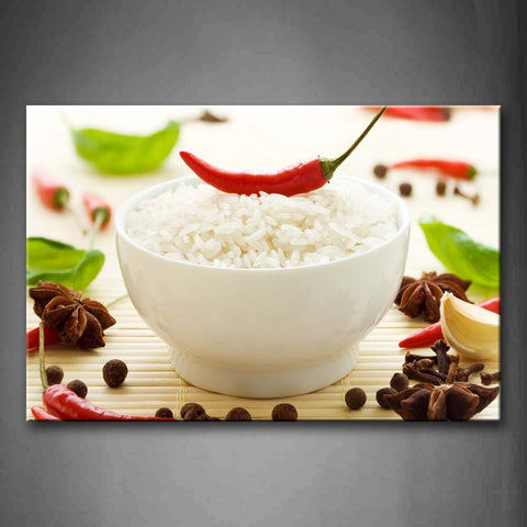 Herbs And Spices With Rice Wall Art Painting Pictures Print On Canvas Food The Picture For Home Modern Decoration 