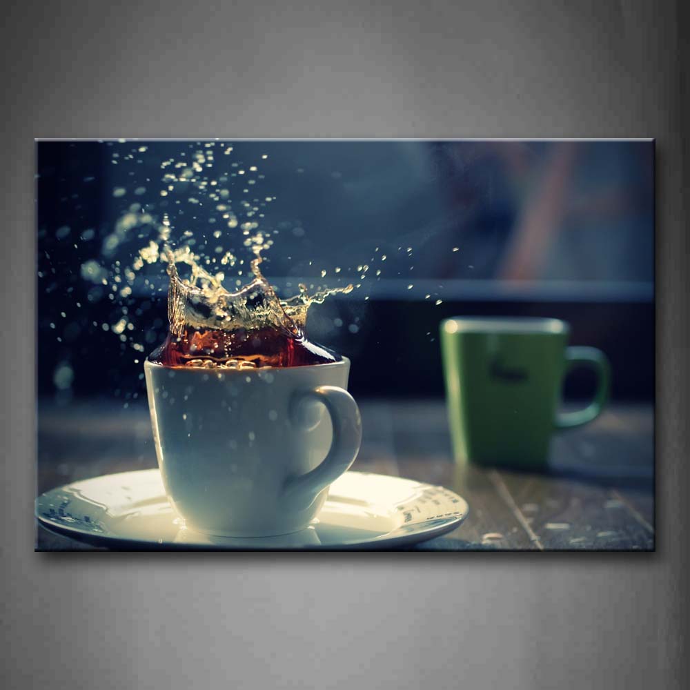 Splash Tea In White Cup Wall Art Painting The Picture Print On Canvas Food Pictures For Home Decor Decoration Gift 