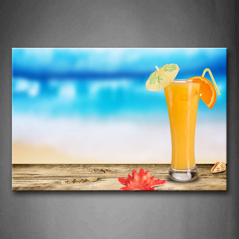 Cocktail With Orange In Beach Wall Art Painting Pictures Print On Canvas Food The Picture For Home Modern Decoration 