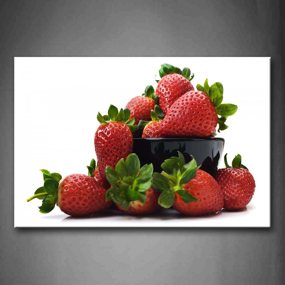 Red Strawberry And Green Leaf Wall Art Painting Pictures Print On Canvas Food The Picture For Home Modern Decoration 