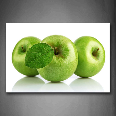 Green Apple And Leaf Wall Art Painting The Picture Print On Canvas Food Pictures For Home Decor Decoration Gift 