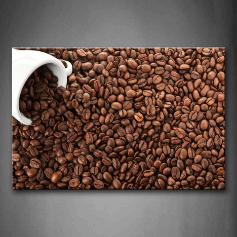 Brown Coffee With White Cup Wall Art Painting Pictures Print On Canvas Food The Picture For Home Modern Decoration 