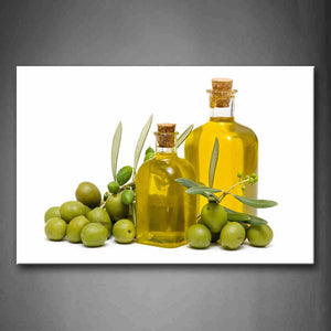 Green Olive With Oil And Leaf Wall Art Painting The Picture Print On Canvas Food Pictures For Home Decor Decoration Gift 