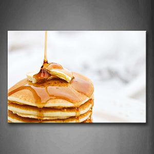 Pancake With Honey Wall Art Painting The Picture Print On Canvas Food Pictures For Home Decor Decoration Gift 