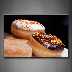 Brown Doughnut With Cream Wall Art Painting Pictures Print On Canvas Food The Picture For Home Modern Decoration 