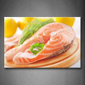 Fish Meat With Vegetable And Lemon Wall Art Painting The Picture Print On Canvas Food Pictures For Home Decor Decoration Gift 