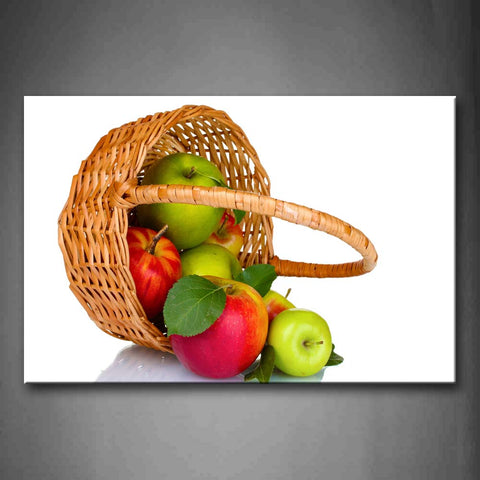 Colorful Apple In Basket Wall Art Painting The Picture Print On Canvas Food Pictures For Home Decor Decoration Gift 