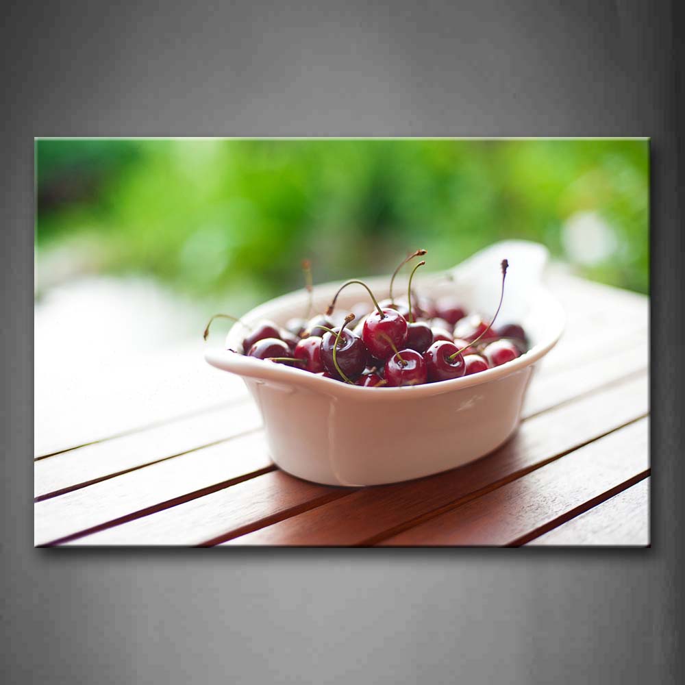 Red Cherry In White Plate Wall Art Painting The Picture Print On Canvas Food Pictures For Home Decor Decoration Gift 